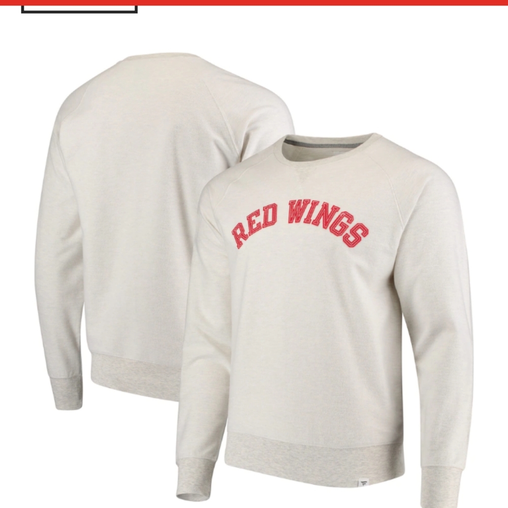 Men's red wings fleece crew